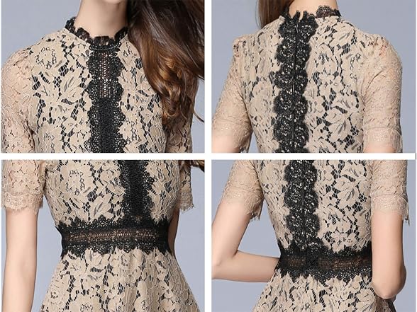 LAI Meng Five Cats Women (10) Elegant Lace Dress