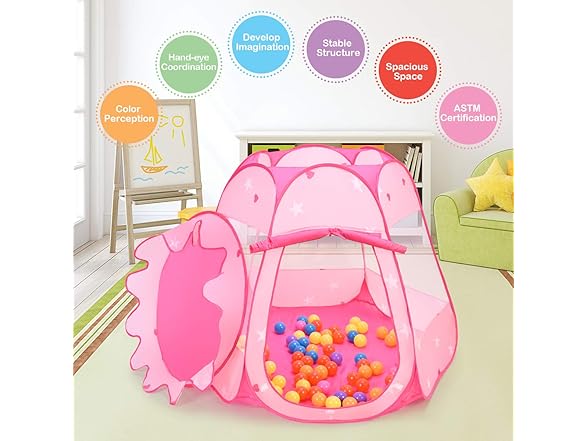 Costzon Princess Pop Up Tent w/ 100 Balls Included