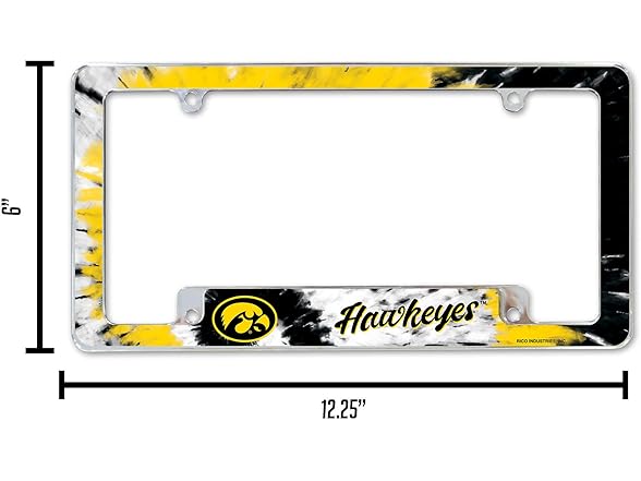 Iowa Hawkeyes Tie Dye Chrome Frame