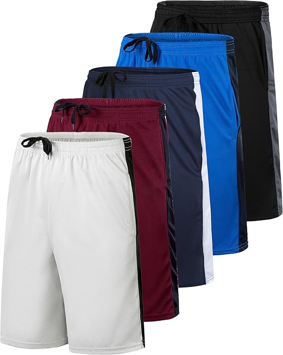 (5PK) Men's Active Performance Shorts - Gallery 5