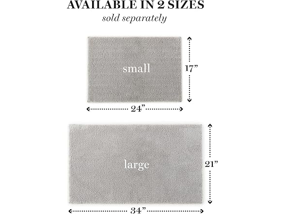 MARTHA STEWART Drylon Microfiber Bath Rug Grey