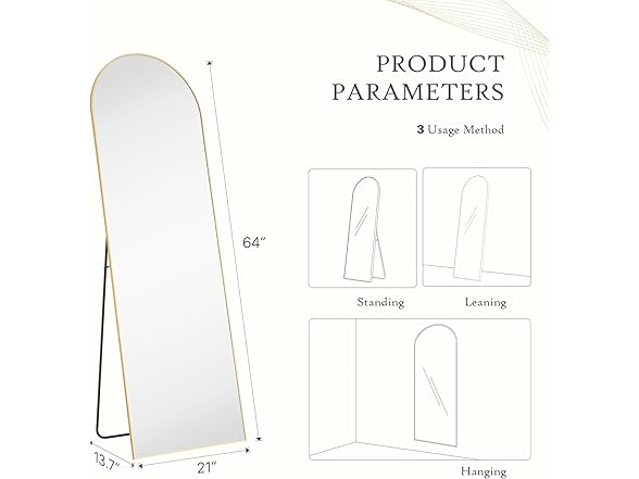 COZIFURNI 2164 Floor Mirror Full Leng