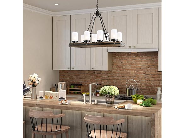 LNC Farmhouse Wood Chandelier