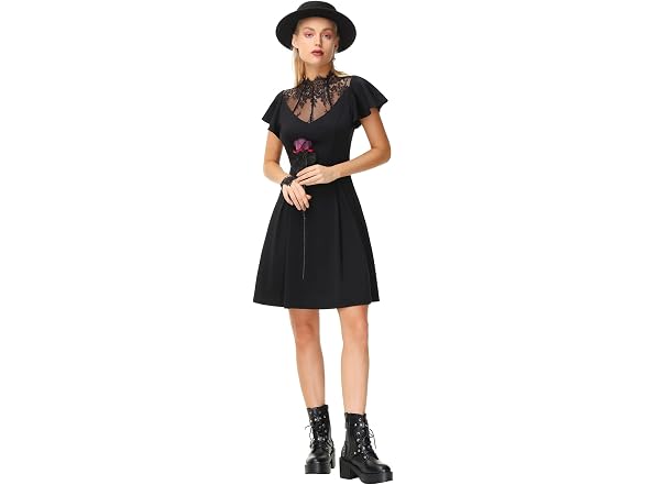 Scarlet Darkness Women (S) Ruffle Cap Sleeve Dress