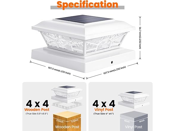 Brightever 6-Pack 4x4/3.5x3.5 Post Cap - Gallery 4