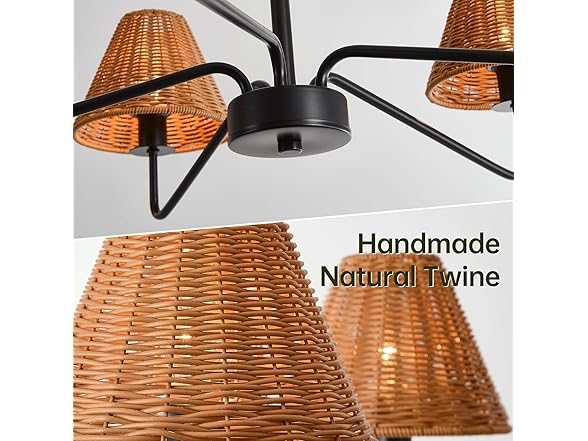 InterMaka 5-Light Rattan Chandelier