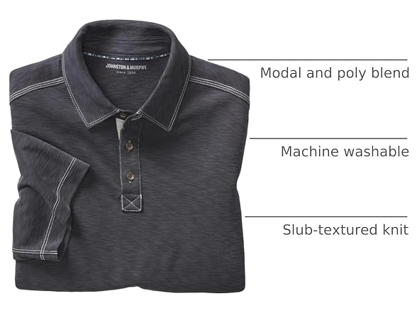Johnston & Murphy Men (M) Slub Polo