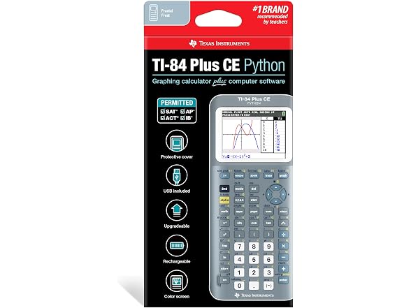 TI-84 Plus CE Graphing Calculator Texas Instruments, Fractal Frost (Open Box)