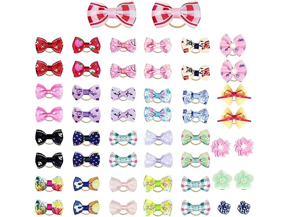 Rimobul 50PCS Yorkie Pet Hair Bows