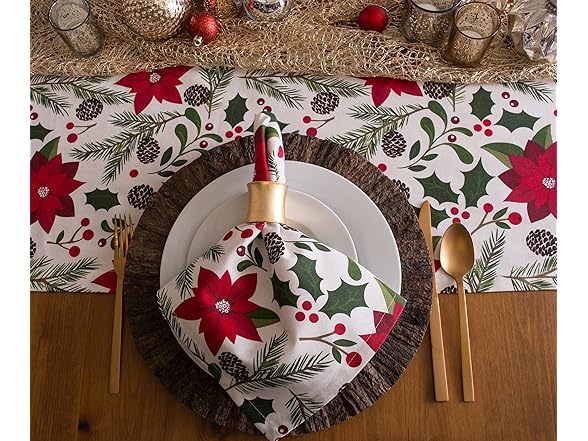 DII Poinsettia Table Runner 14x72
