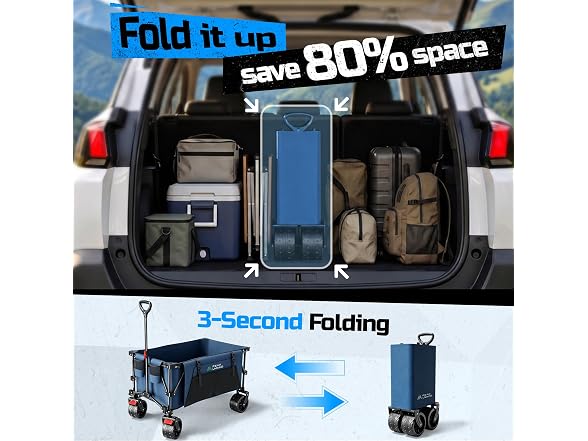 PEAKUNWIND 400L Folding Wagon 580lbs