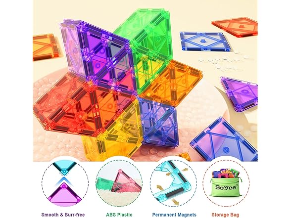 Soyee 102PCS Magnetic Tiles
