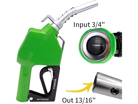 BORRITT 3/4" Auto Shut-Off Fuel Nozzle