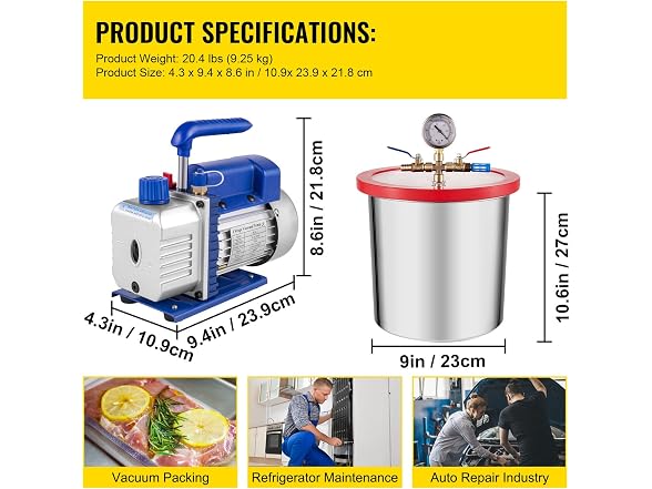 3 Gallon Vacuum Chamber Kit Stainless Steel
