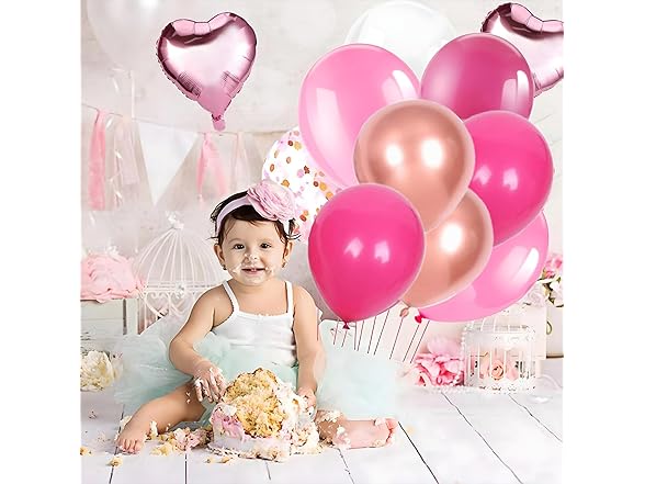 Pink Balloons Set, 12 Inch Hot