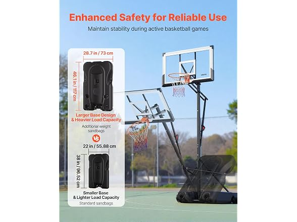 Basketball Hoop, 7.6-10 ft Adjustable Height