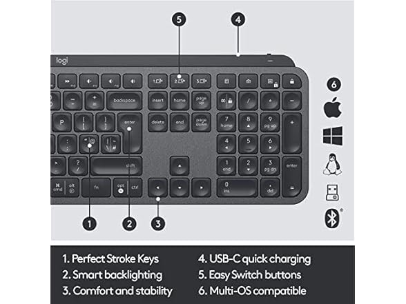 Logitech USB-C MX Keys Wireless Keyboard