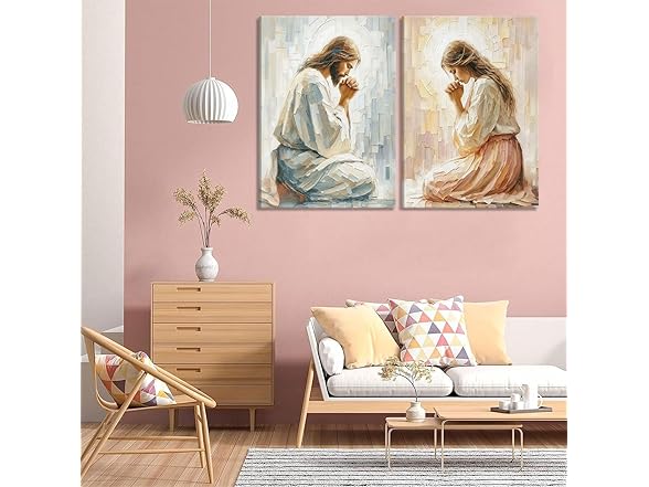 Generic 2Pcs Jesus Canvas Wall Art