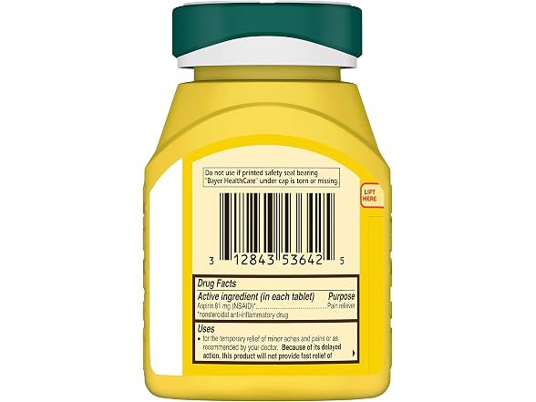 Bayer Aspirin Low Dose 81 mg Enteric Coated