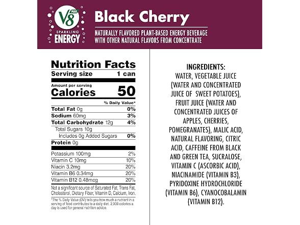 V8 +ENERGY | Sparkling Black 11.5 fl oz