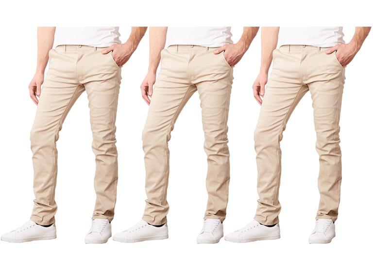 GBH WC-----(3Pack) - J/MSTP-8500 / KK-KK-KK / 30 30 2 & 3Pk Mens Flex Stretch Twill Pants Khaki x3