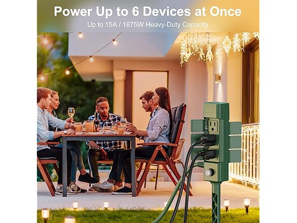BN-LINK Outdoor Power Stake Timer 25FT