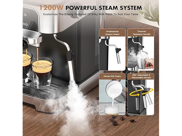 Professional Espresso Maker With Auto Milk Frother