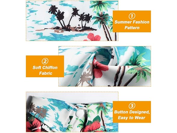 Weewooday 4 Pieces Small Pet Summer T-Shirts 