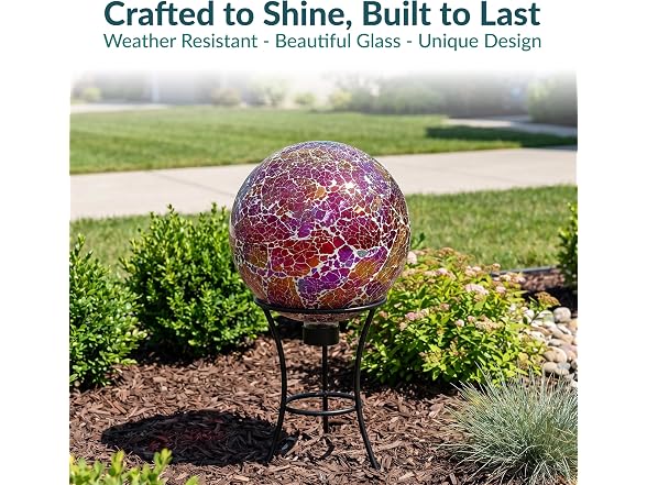 Sunnydaze 10" Pearl Pink Crackled Globe