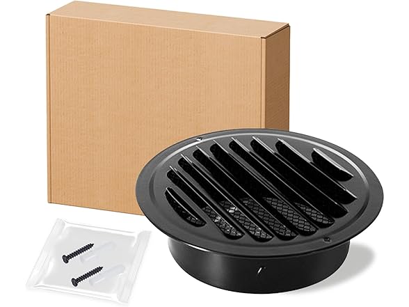 6" Round Soffit Vent Cover Black