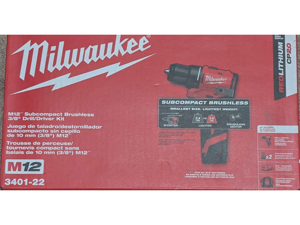 Milwaukee 3401-22 M12 3/8 INCH Drill/Driver KIT