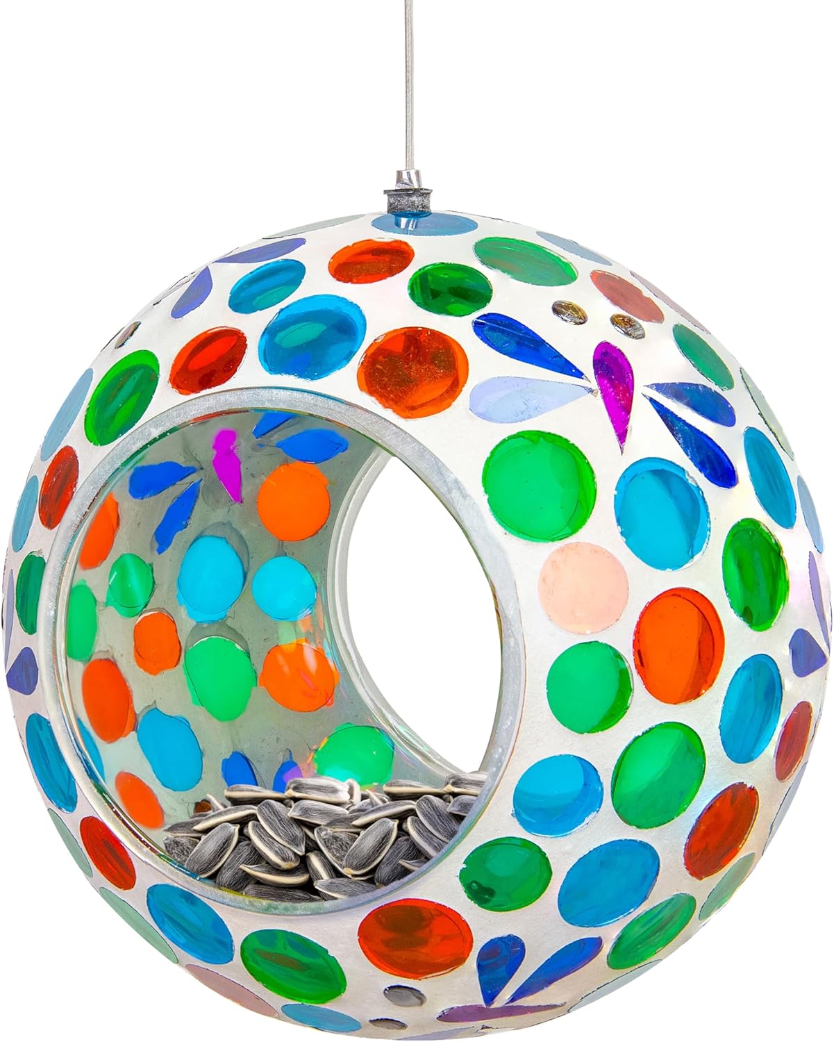 Sunnydaze 6" Glass Mosaic Bird Feeder - Gallery 27