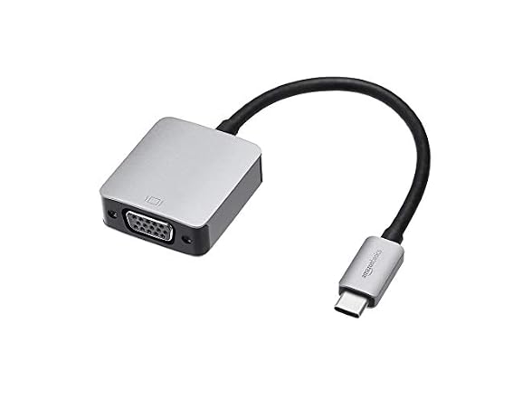 Amazon Basics USB-C to VGA Adapter, Alum
