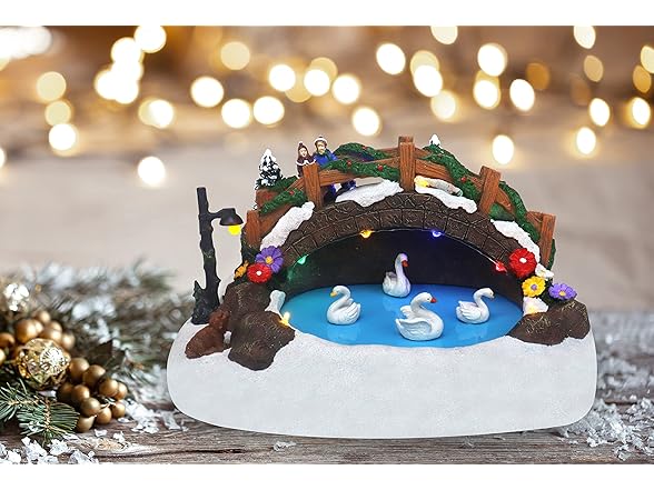 Swimming Swans Christmas Village