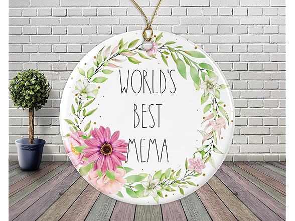 BoomBear World's Best Mema Ornament