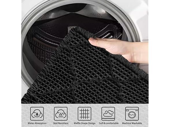 ZALL Tan Waffle Bath Mat, Super Absorbent