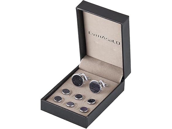 EvmAsaLQ Black Cufflinks Set
