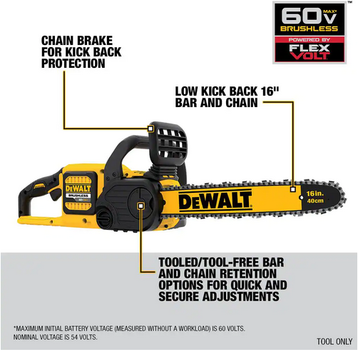 DEWALT DCCS670B 16in Chainsaw 60V MAX - Tool Only - Gallery 11