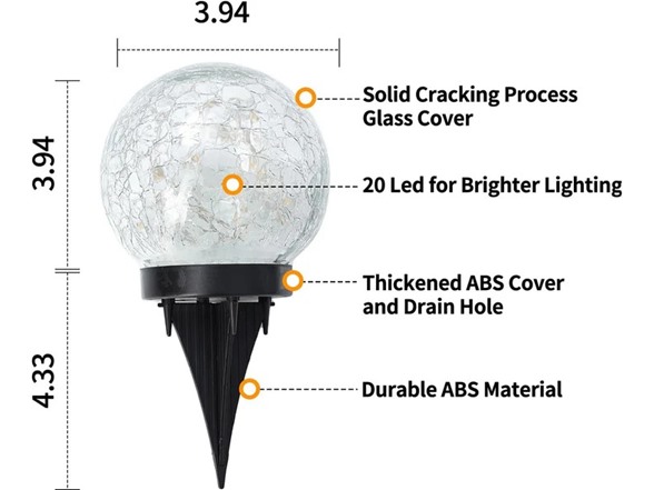 Hakol 2 Pack Solar Lights Outdoor Waterproof-Solar Globes - Gallery 3