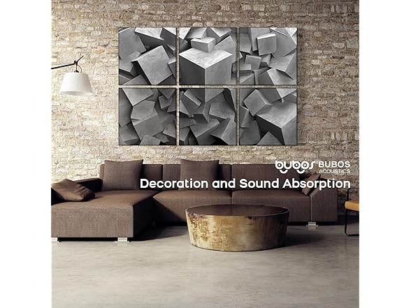 BUBOS 6 Pack Self-Adhesive Acoustic Wall Panels