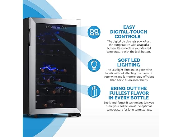 Newair Freestanding Dual Zone Wine Fridge - 43 Bottles