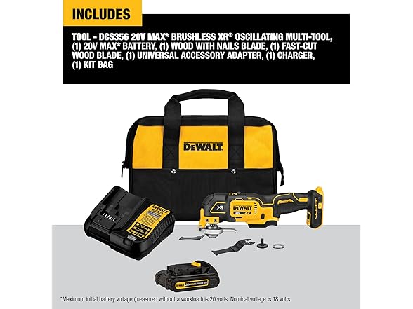 DEWALT DCS356C1 DEWALT 20V MAX XR Oscillating Tool Kit