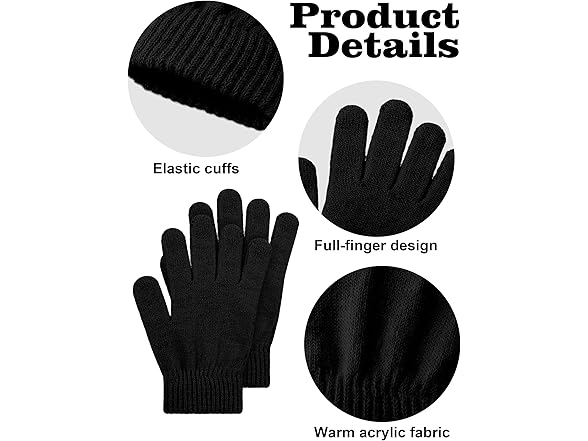 12 Pack Kids Stretchy Winter Gloves