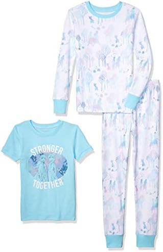 Spotted Zebra Girl's Disney Star Wars Marvel Frozen Princess Snug-Fit Cotton Pajamas 4-Piece