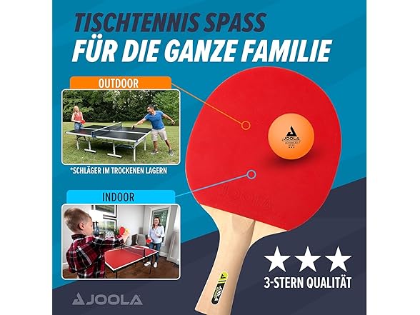JOOLA Family Ping Pong Paddles 4 Players