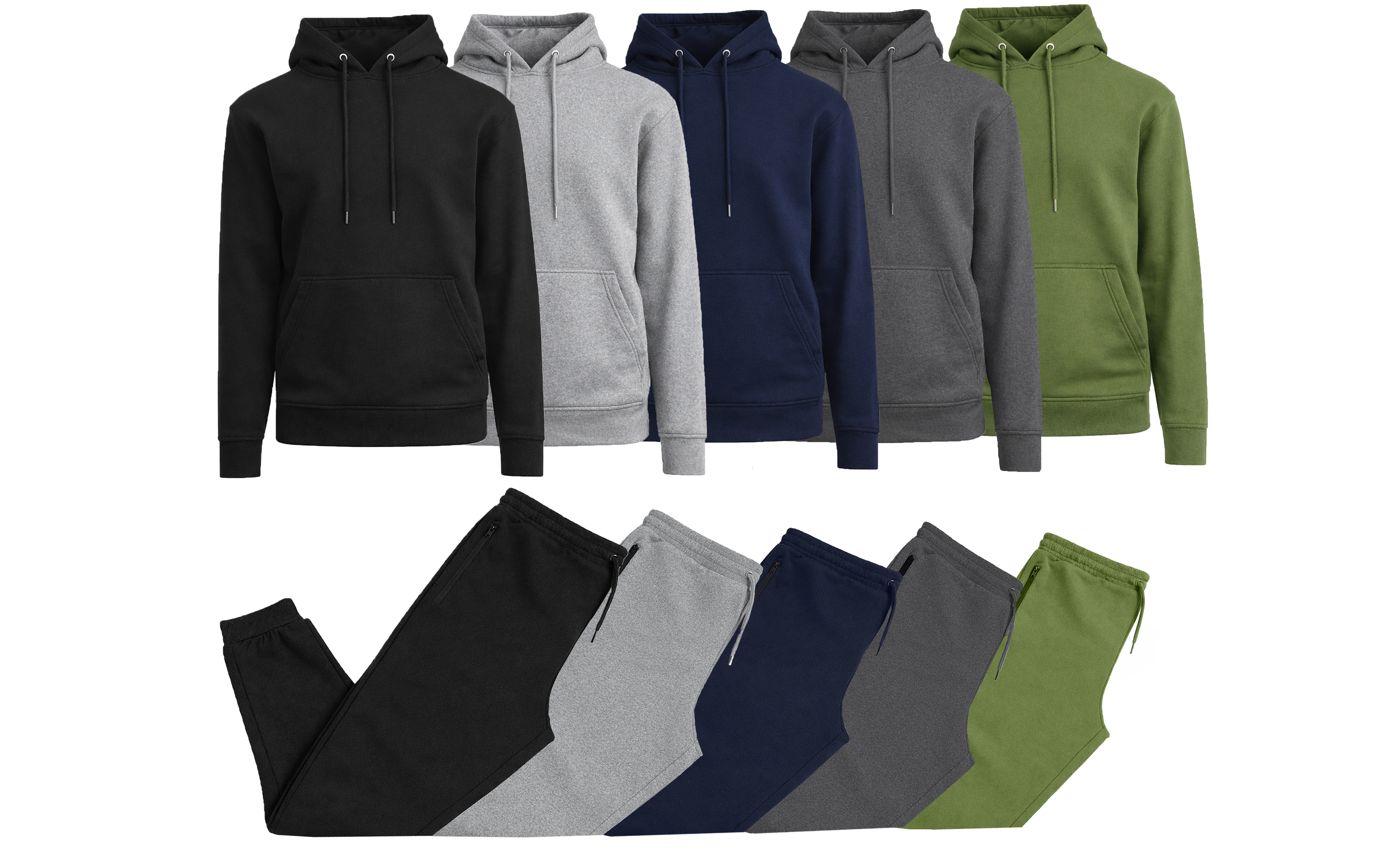 4Pc Mens Fleece Pullover/Jogger Set - Gallery 9
