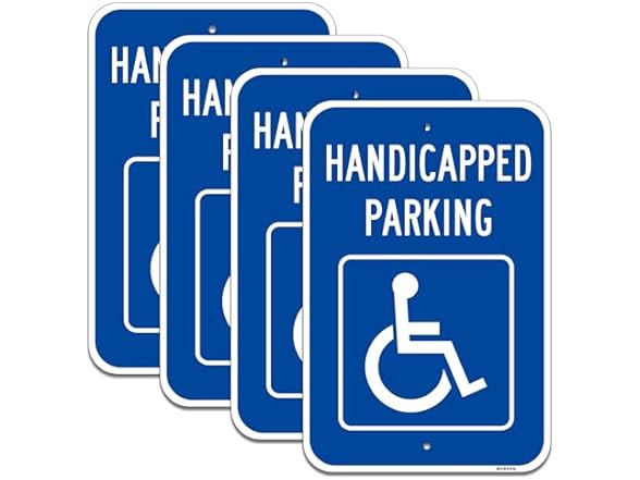 MXRVEN (4 Pack) Large Handicap Parking Sign