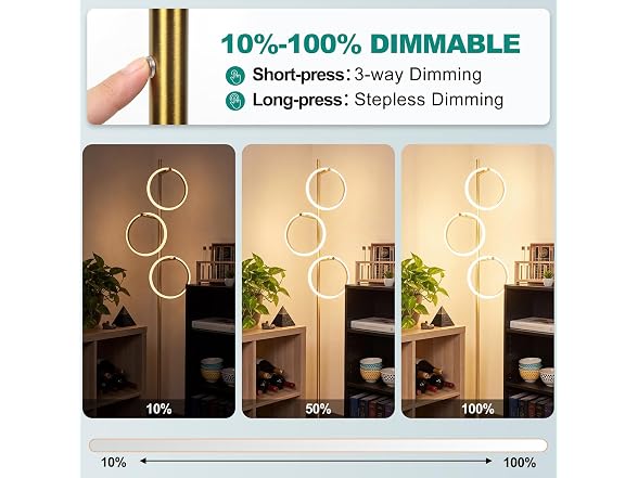 Bairth Gold Floor Lamp with 3 Lights