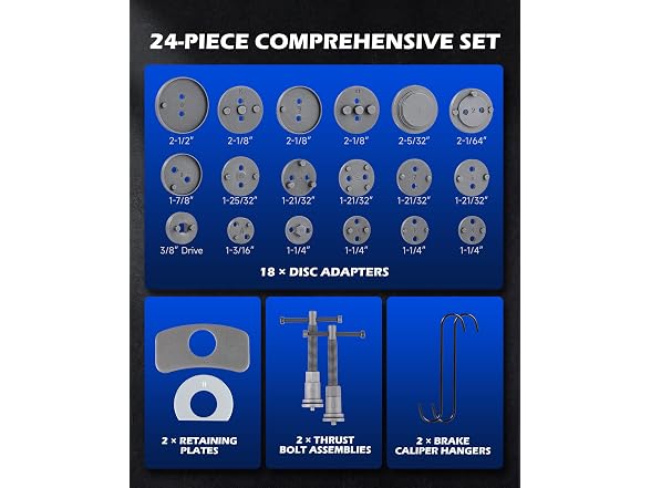 OMT 32pc Dual Brake Tool Kit w Caliper Compressor
