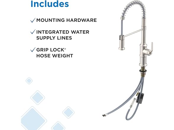 Gerber Kinzie Pre-Rinse Kitchen Faucet, Stainless Steel